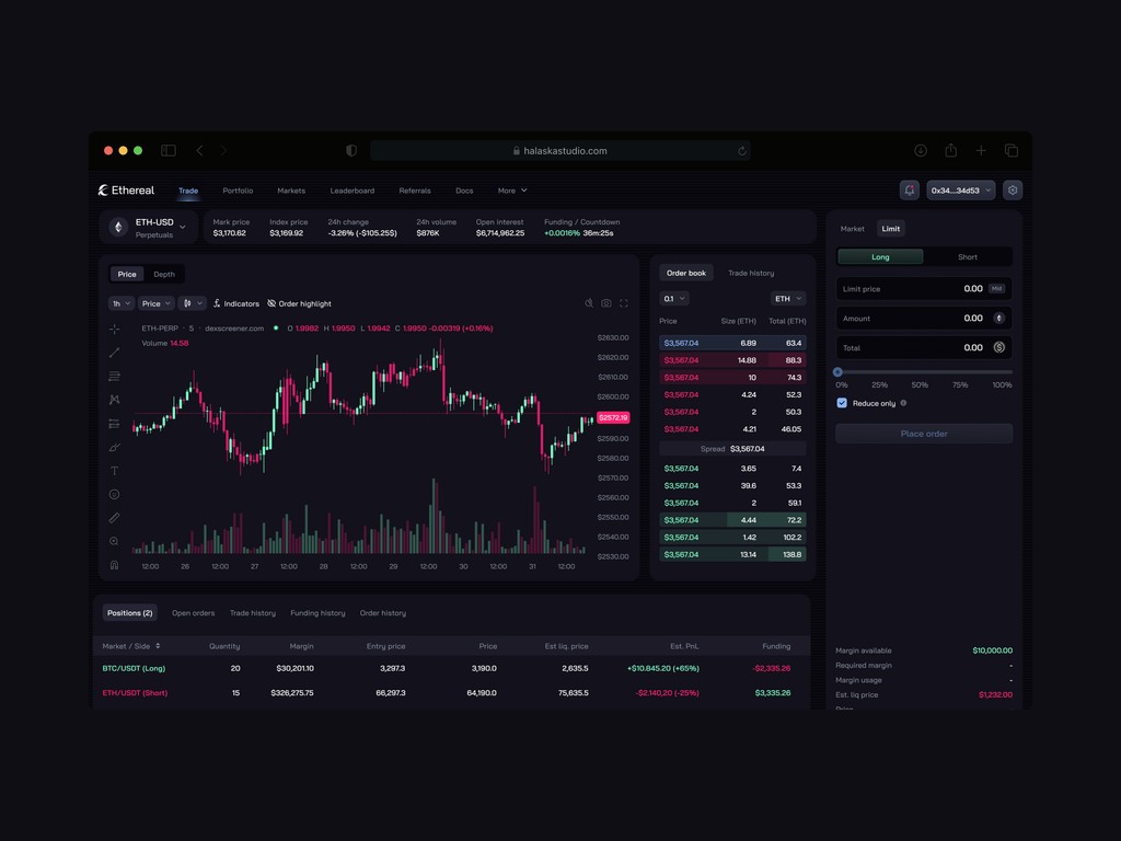 Ethereal decentralised exchange